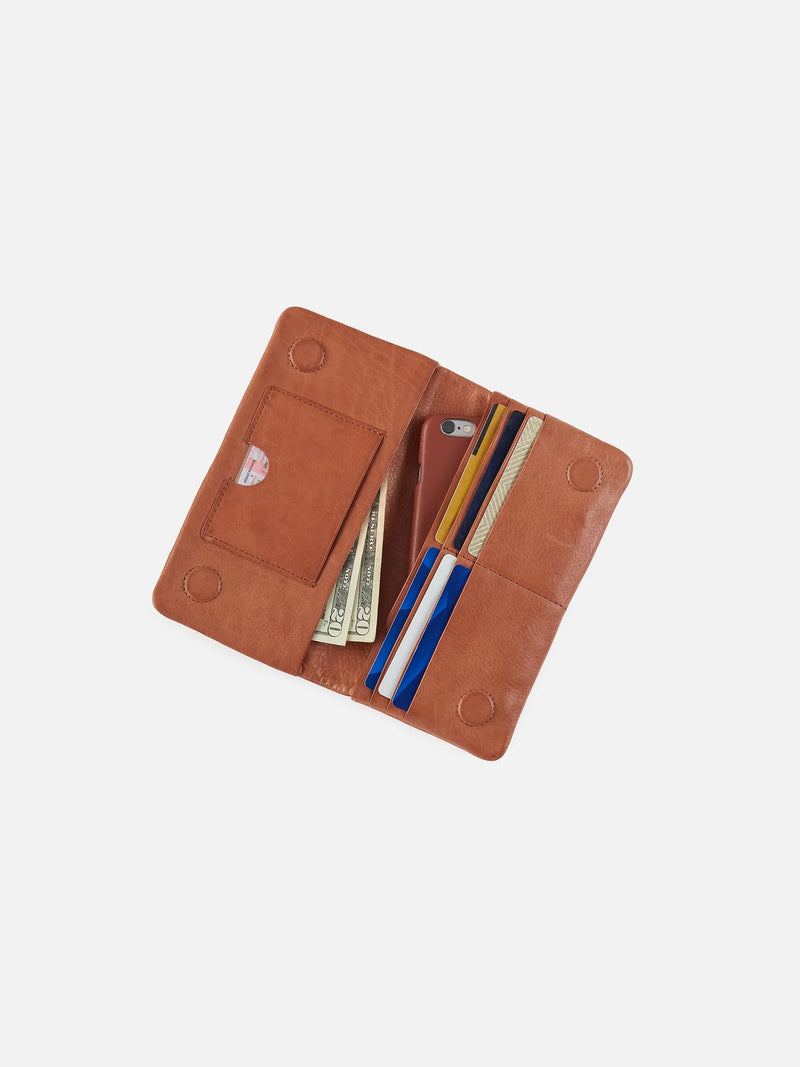 HOBO Lumen Continental Wallet in Harvest Wheat Washed Leather