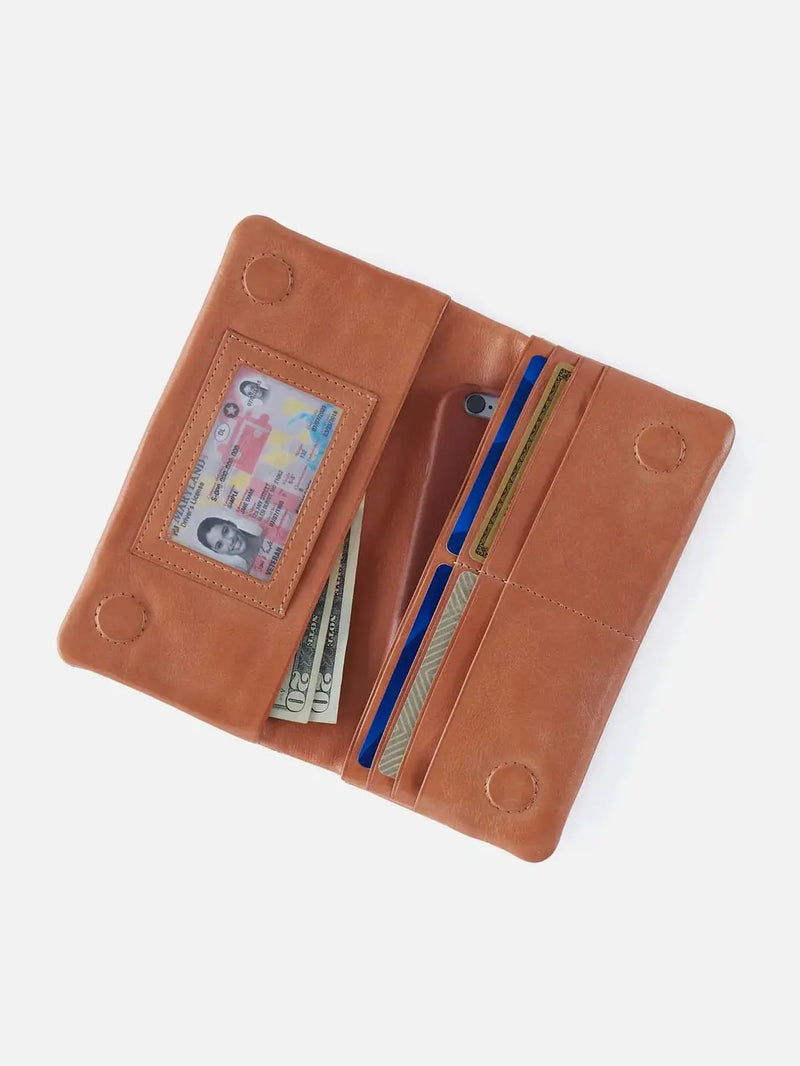 HOBO Lumen Continental Wallet Washed Leather Harvest Wheat
