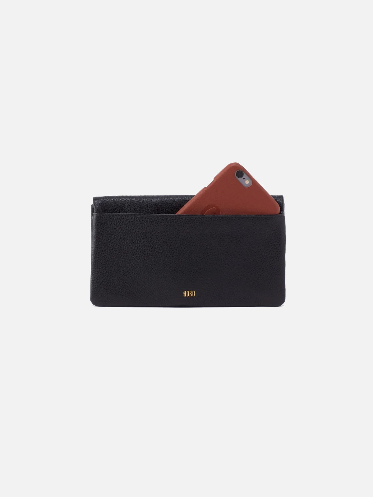 HOBO Lumen Continental Wallet Black Pebbled Leather