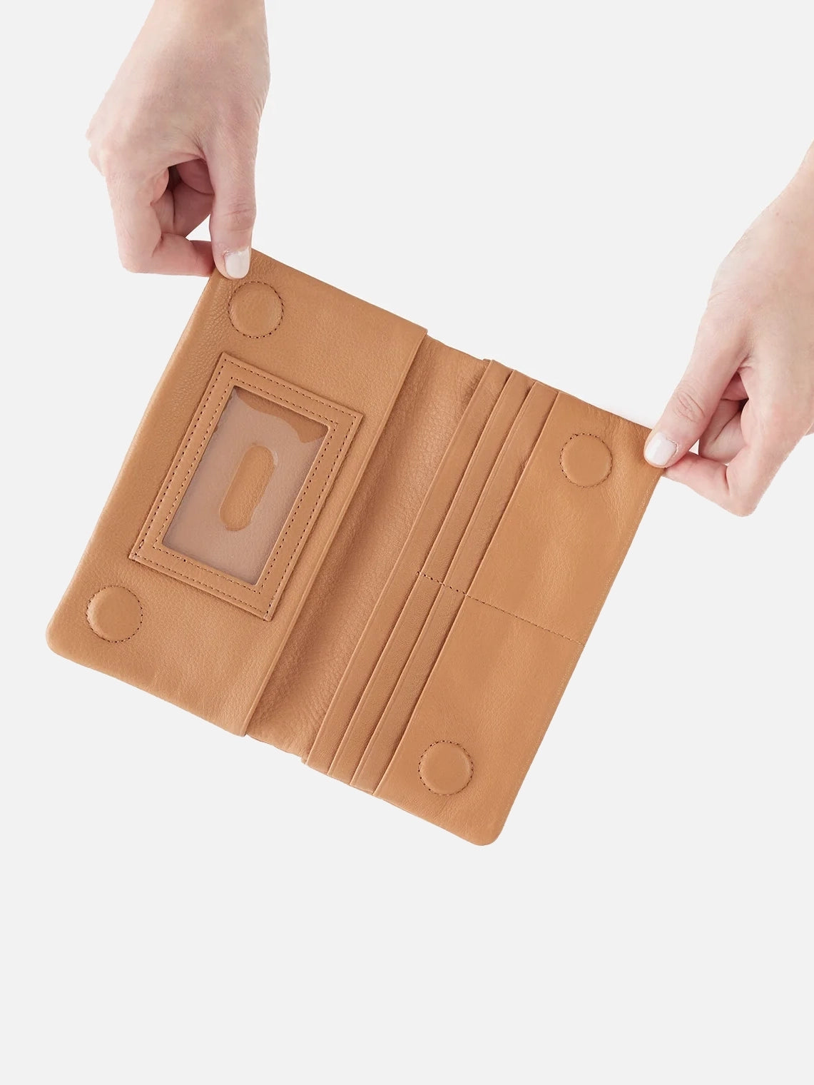 HOBO Lumen Continental Wallet Sandstorm Pebbled Leather