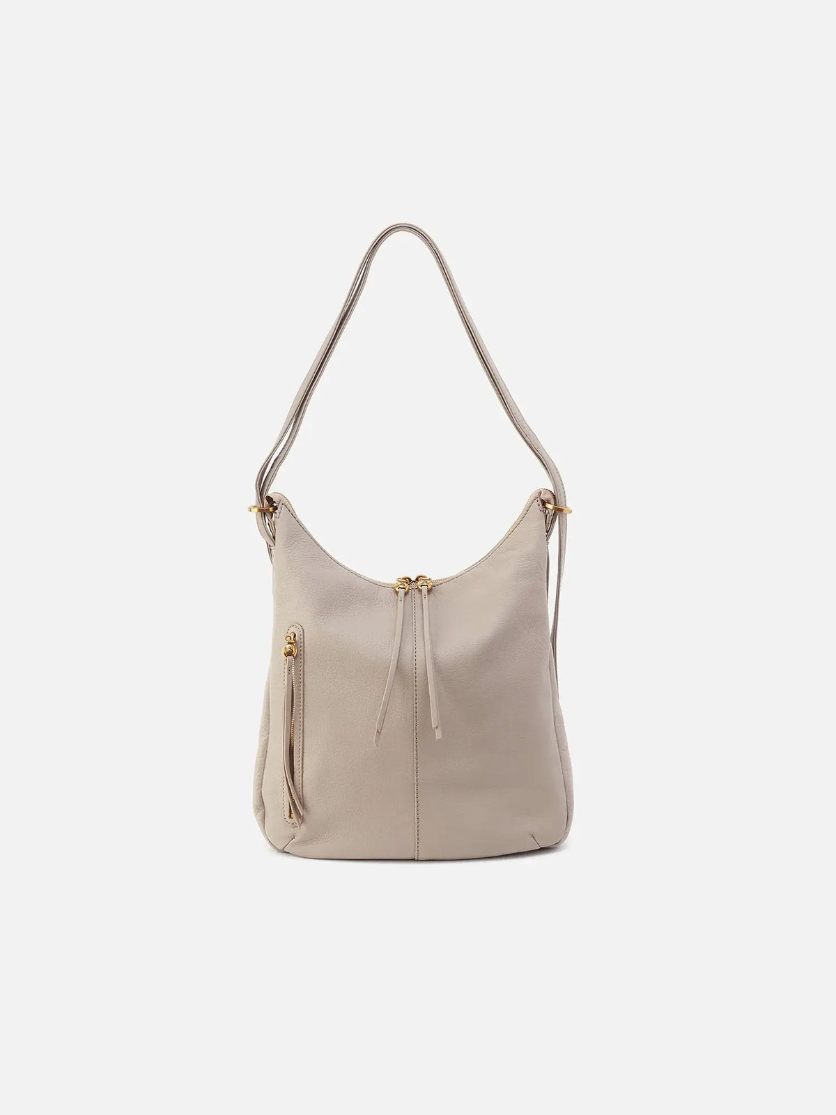 hobo merrin convertible backpack in taupe pebbled leather