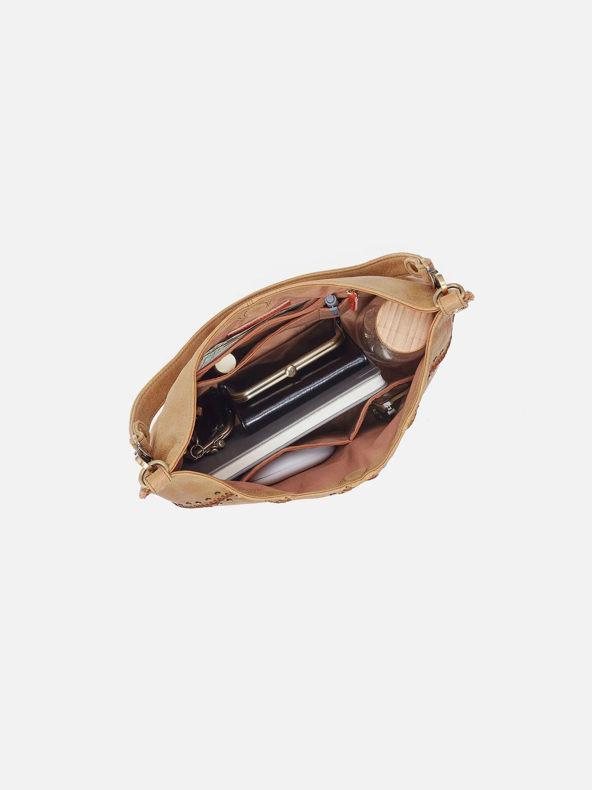 HOBO Pier Buffed Leather Shoulder Bag in Whiskey