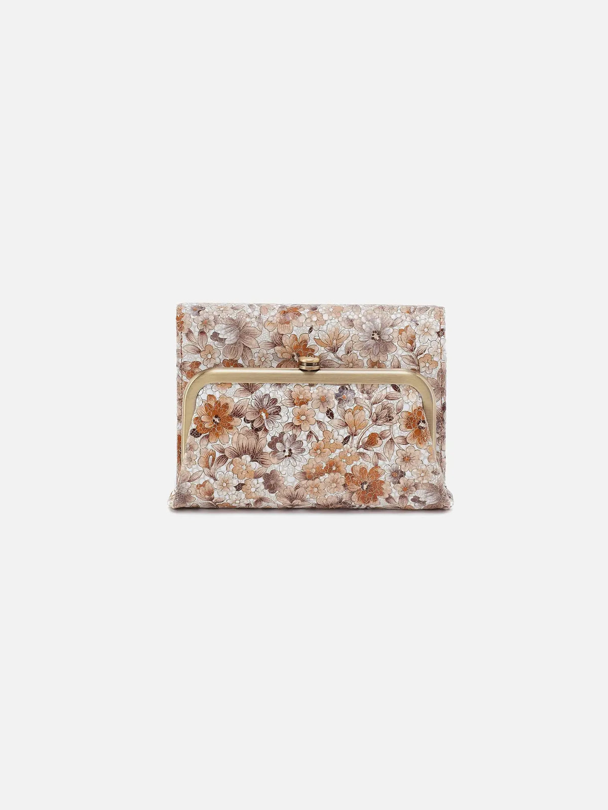 HOBO Robin Printed Leather Compact Wallet in Sepia Bloom