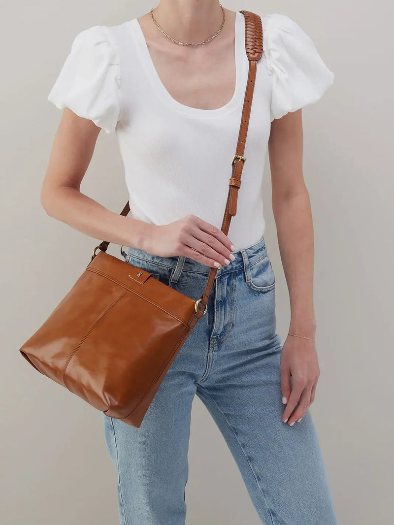 HOBO Romy Medium Crossbody Truffle Polished Leather
