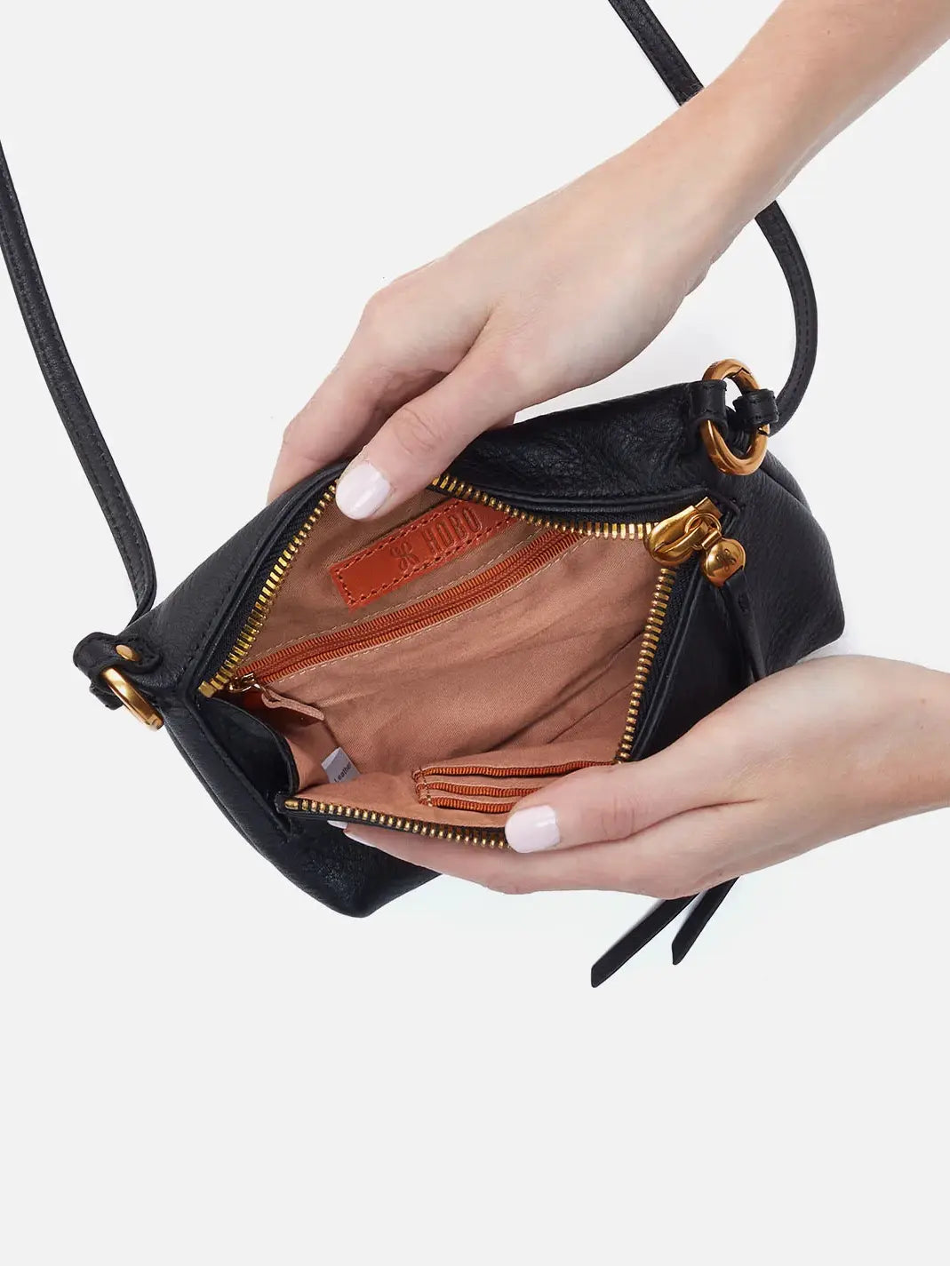 HOBO Run About Pebbled Leather Crossbody Bag in Black