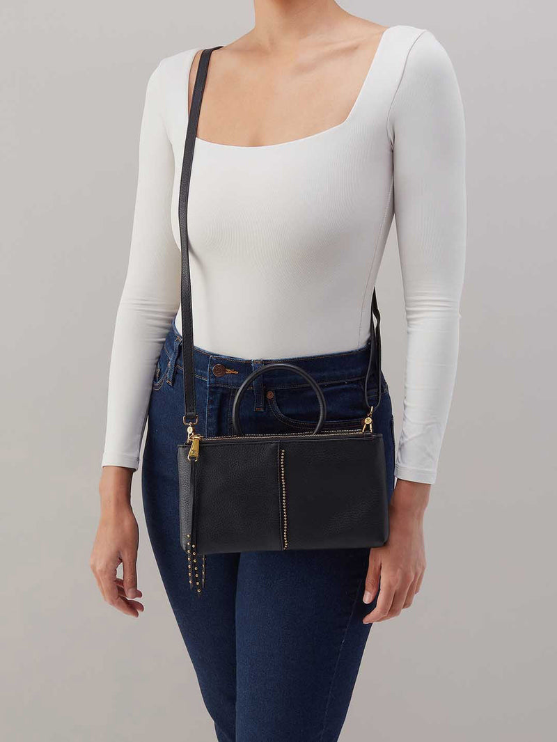 HOBO Sable Ball Crossbody Black Pebbled Leather