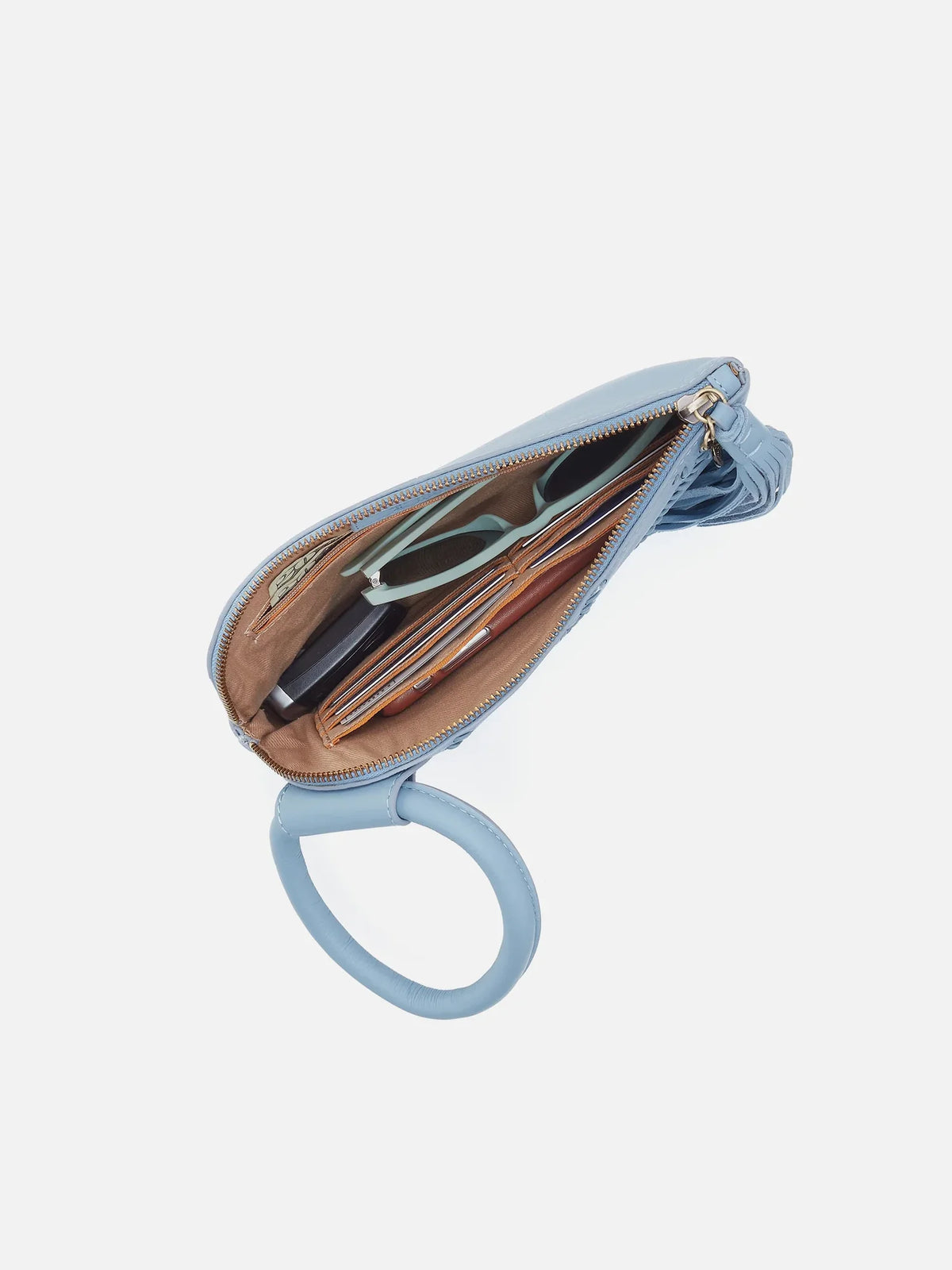 HOBO Sable Wristlet Bluebell Cloud Leather