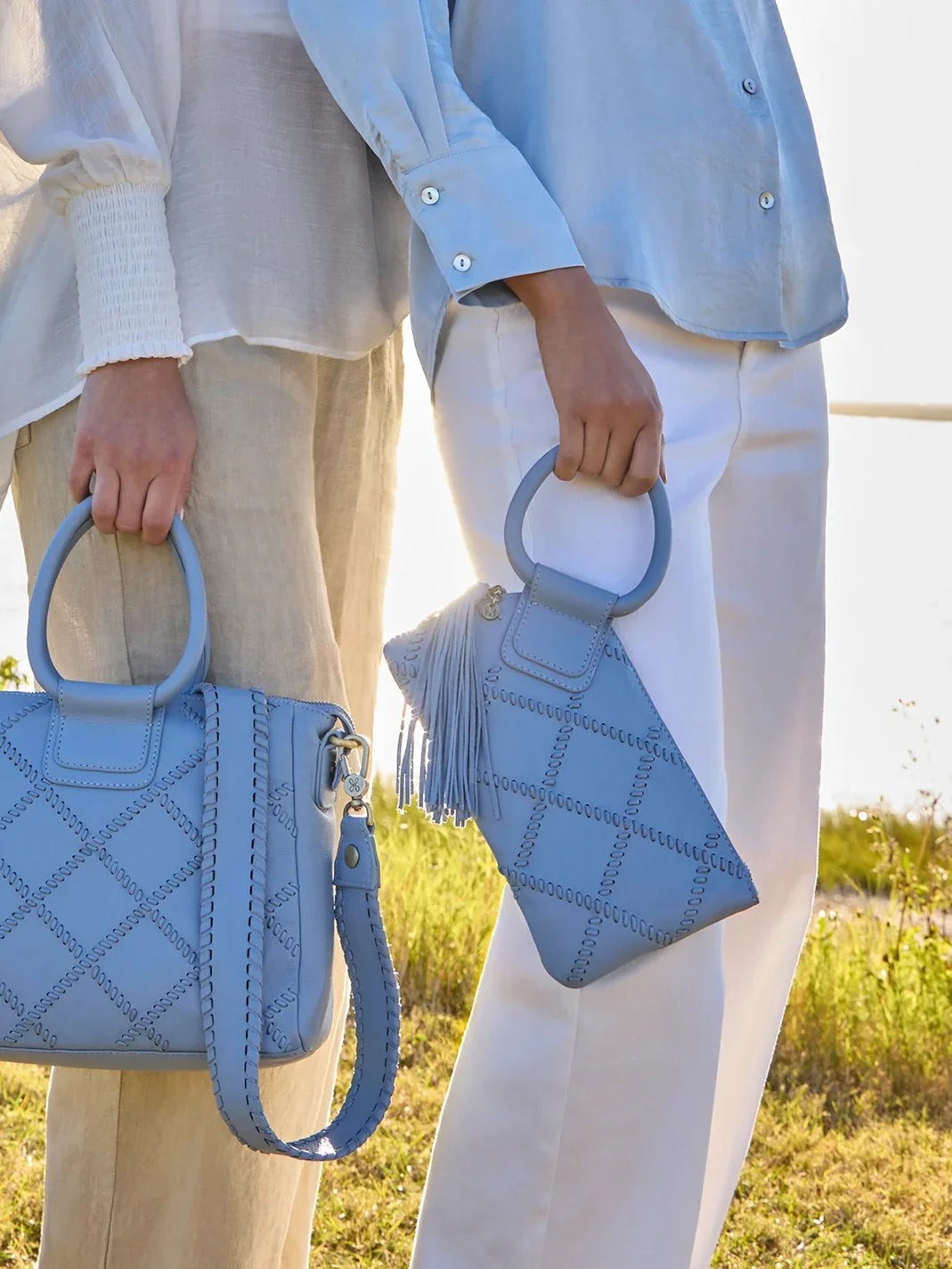 HOBO Sable Wristlet Bluebell Cloud Leather