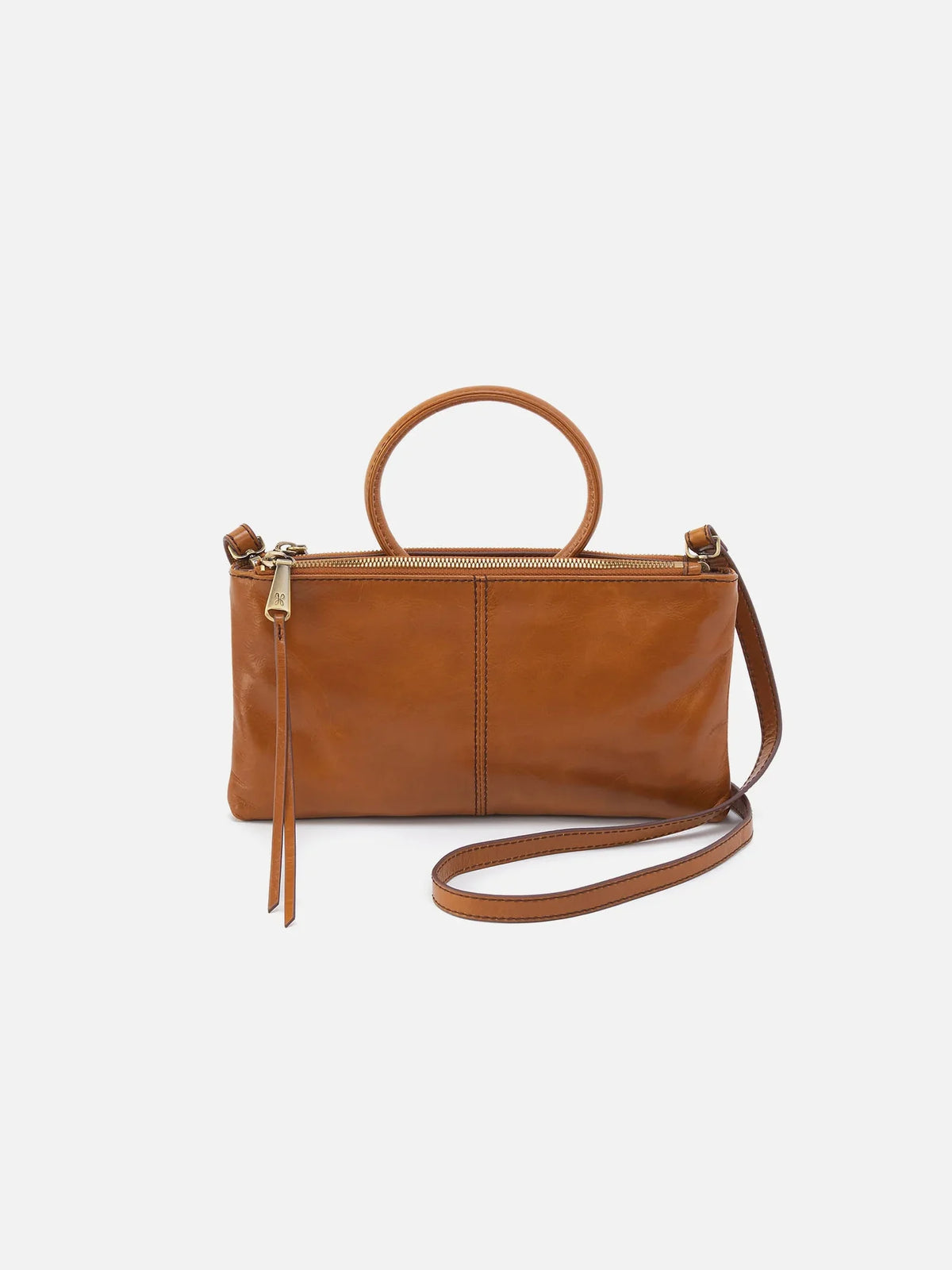 HOBO Sable Polished Leather Crossbody Bag in Truffle