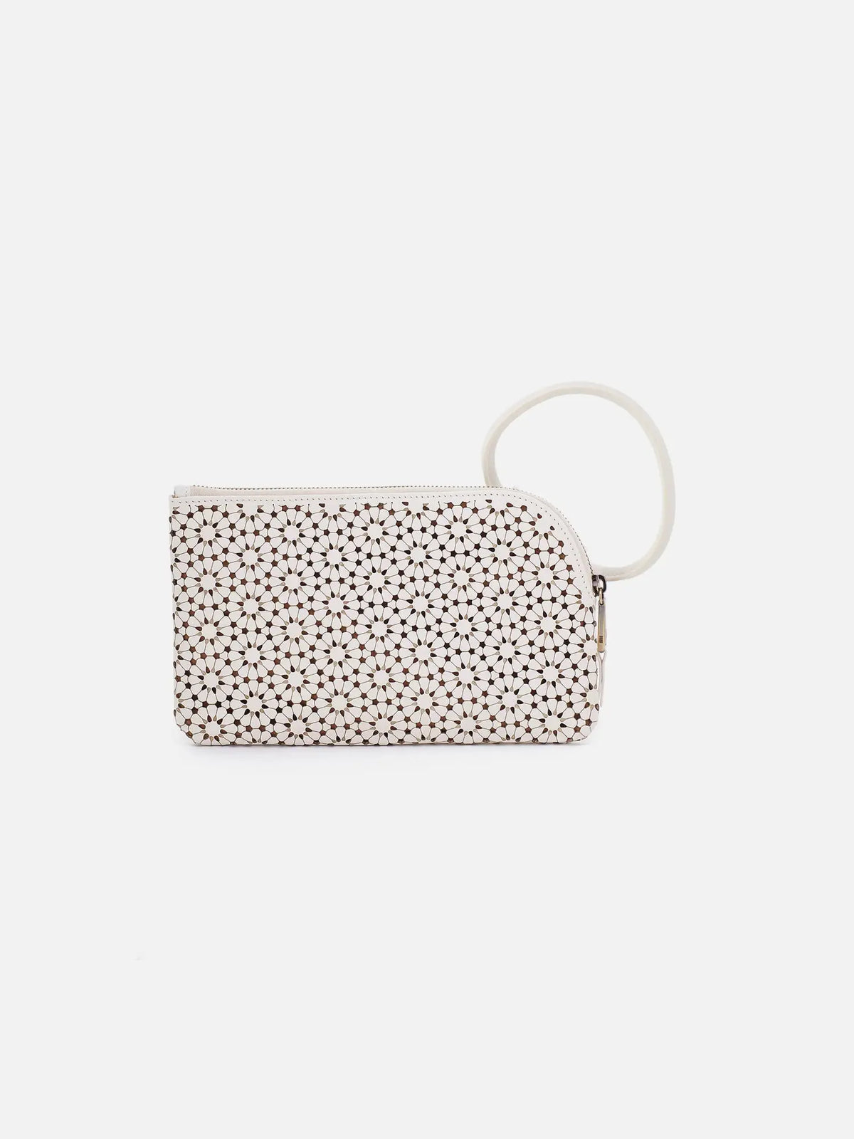 HOBO Sable Perforated Leather Wristlet Ecru Daisy Perf