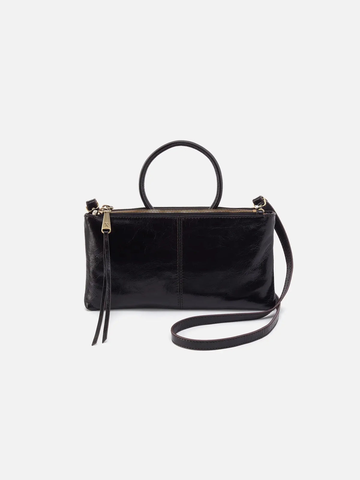 HOBO Sable Polished Leather Crossbody Bag in Black