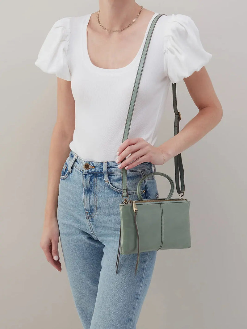 HOBO Sable Polished Leather Crossbody Bag in Jade