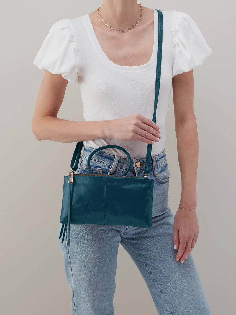 HOBO Sable Polished Leather Crossbody Bag in Wild Bluegrass