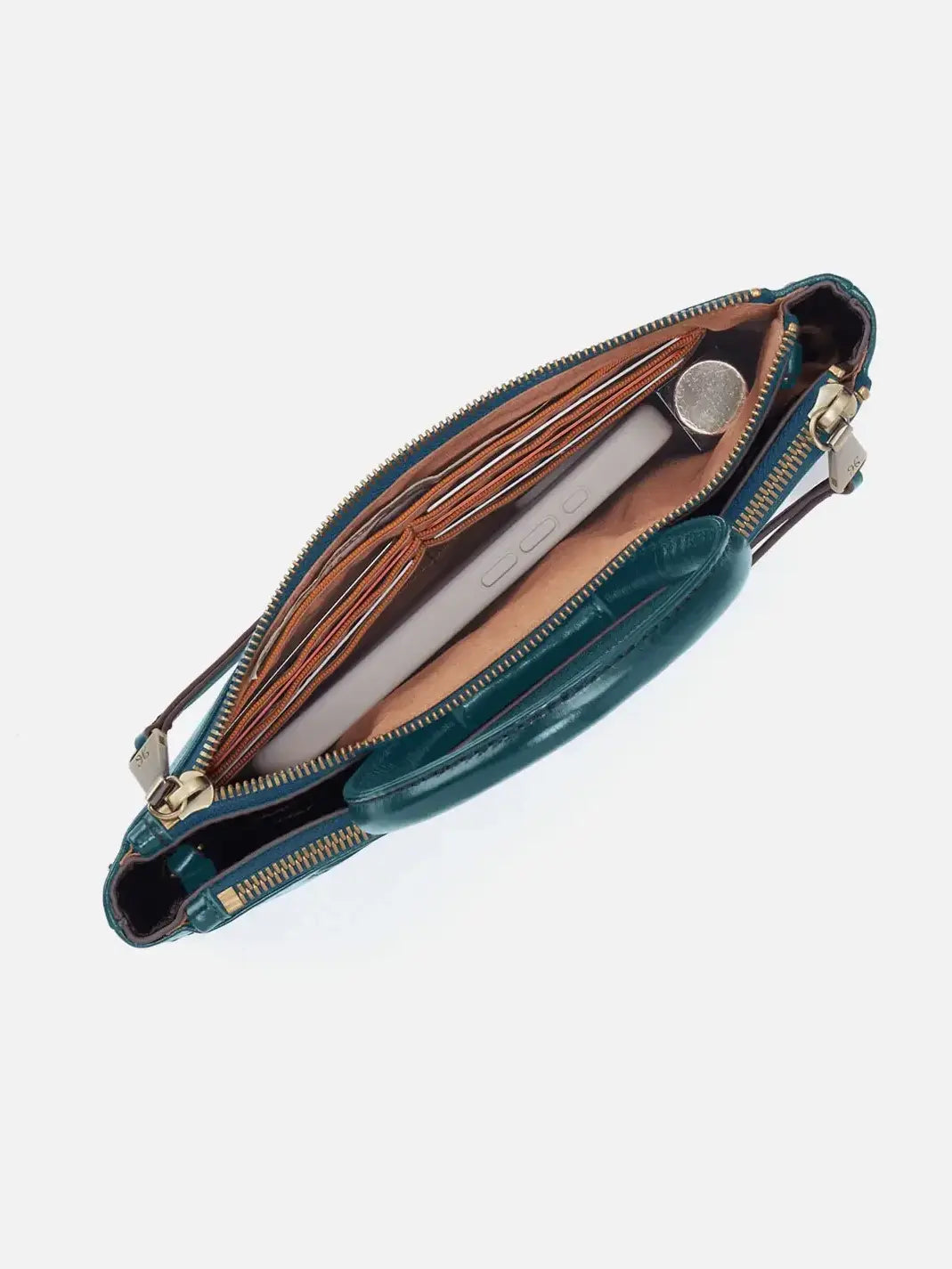 HOBO Sable Polished Leather Crossbody Bag in Wild Bluegrass
