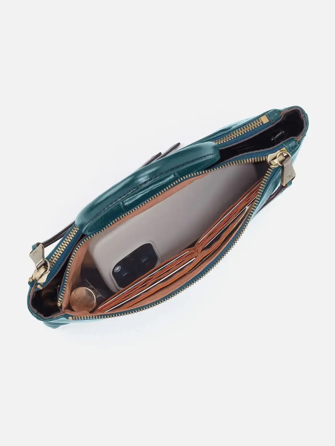 HOBO Sable Polished Leather Crossbody Bag in Wild Bluegrass