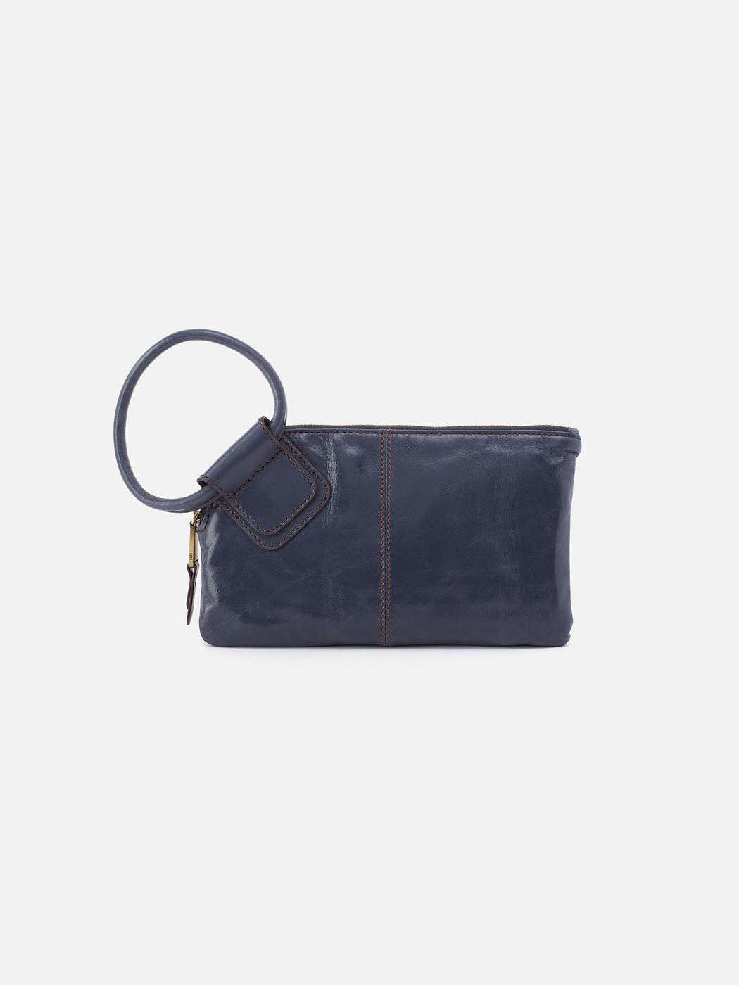 HOBO Sable Polished Leather Wristlet Blue Stone