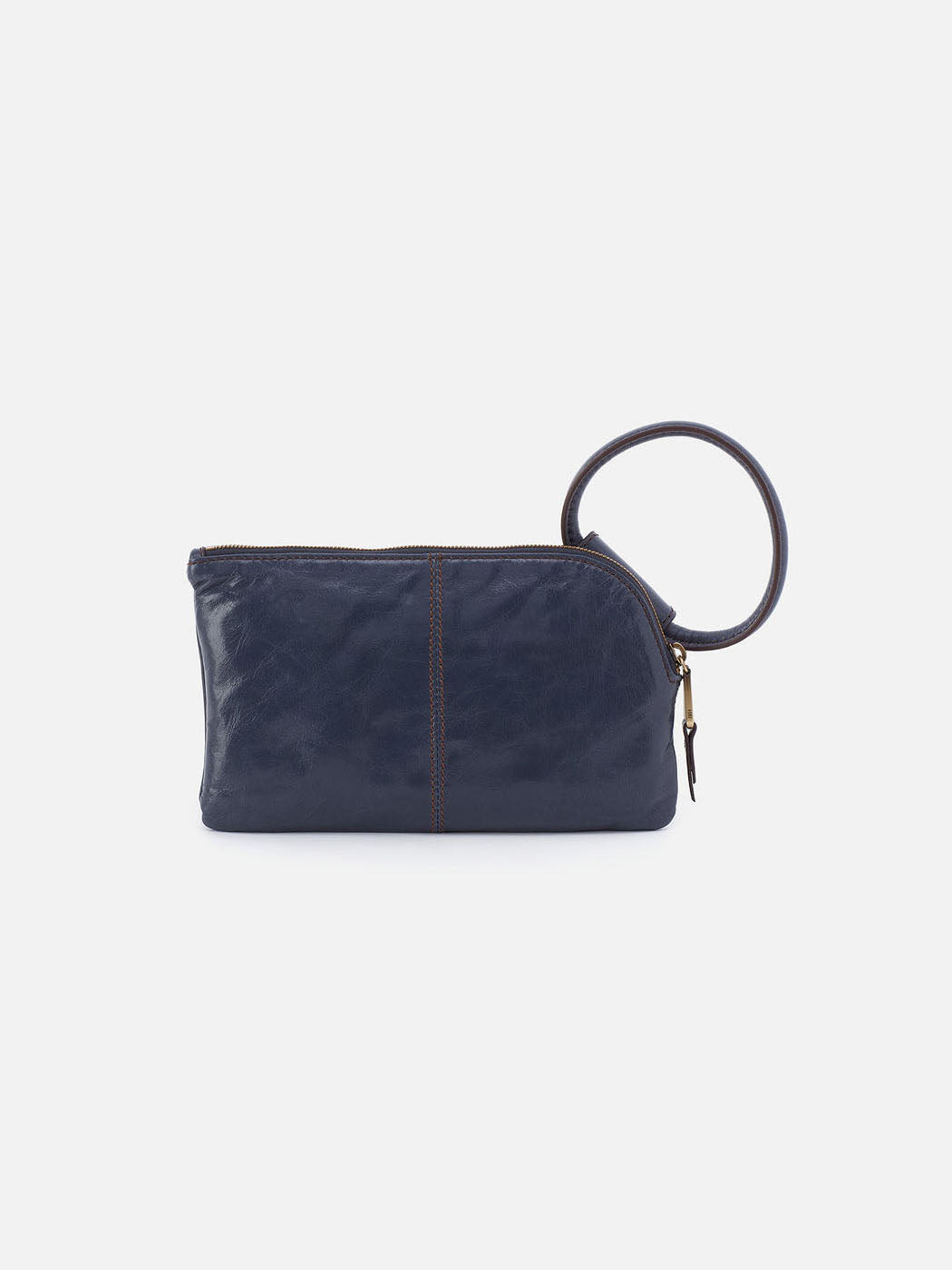 HOBO Sable Polished Leather Wristlet Blue Stone
