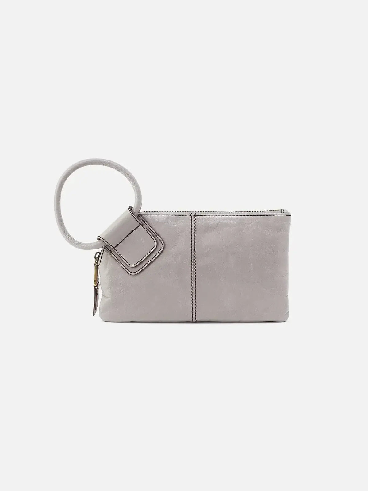 HOBO Sable Polished Leather Wristlet in Light Grey