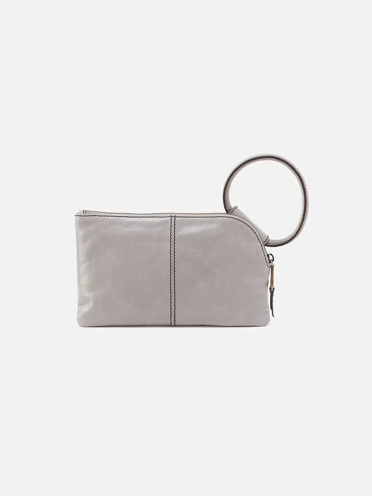 HOBO Sable Polished Leather Wristlet in Light Grey