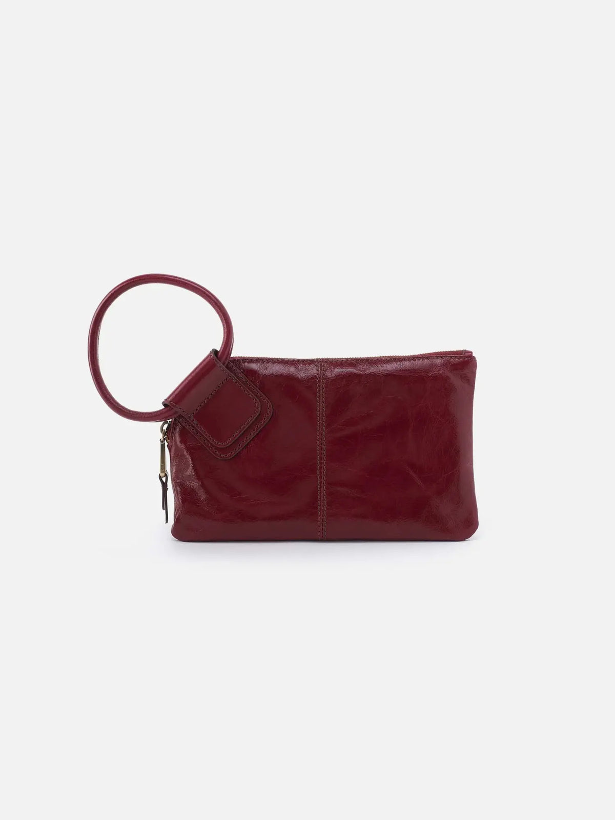 HOBO Sable Polished Leather Wristlet in Saddleberry