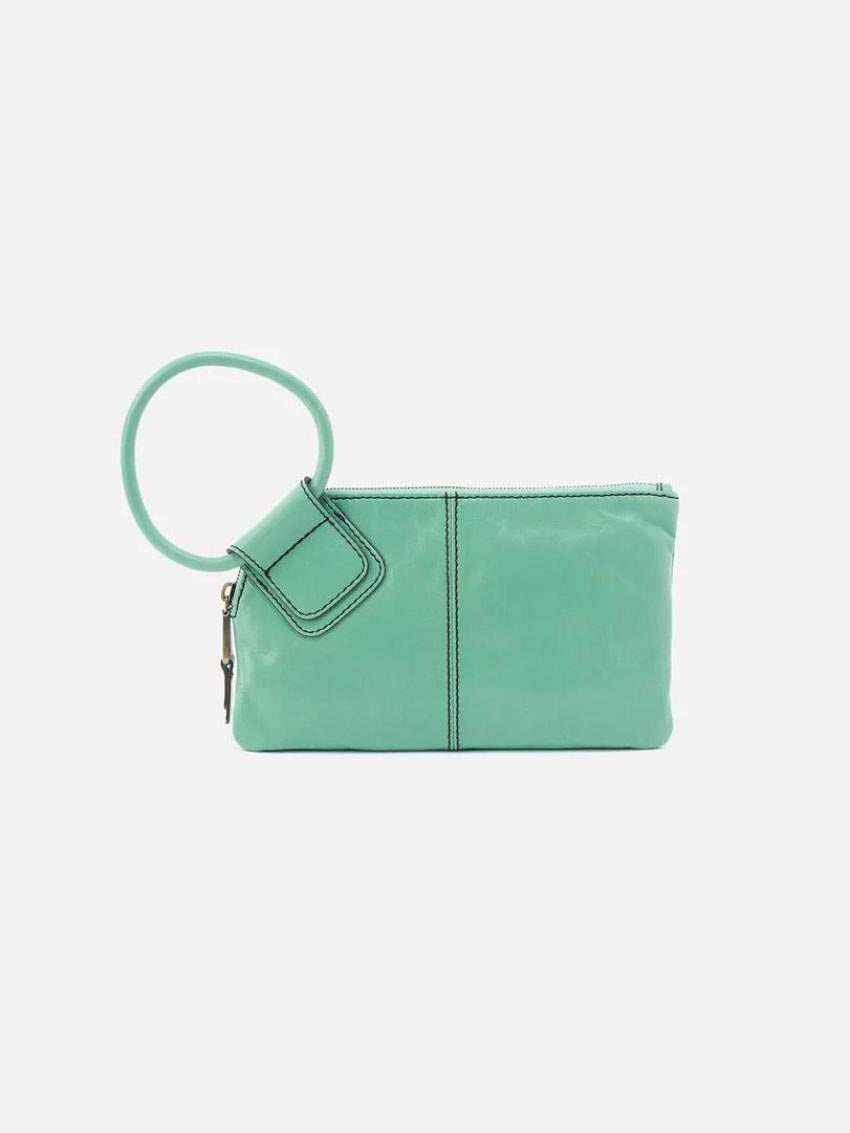 HOBO Sable Polished Leather Wristlet in Seaglass