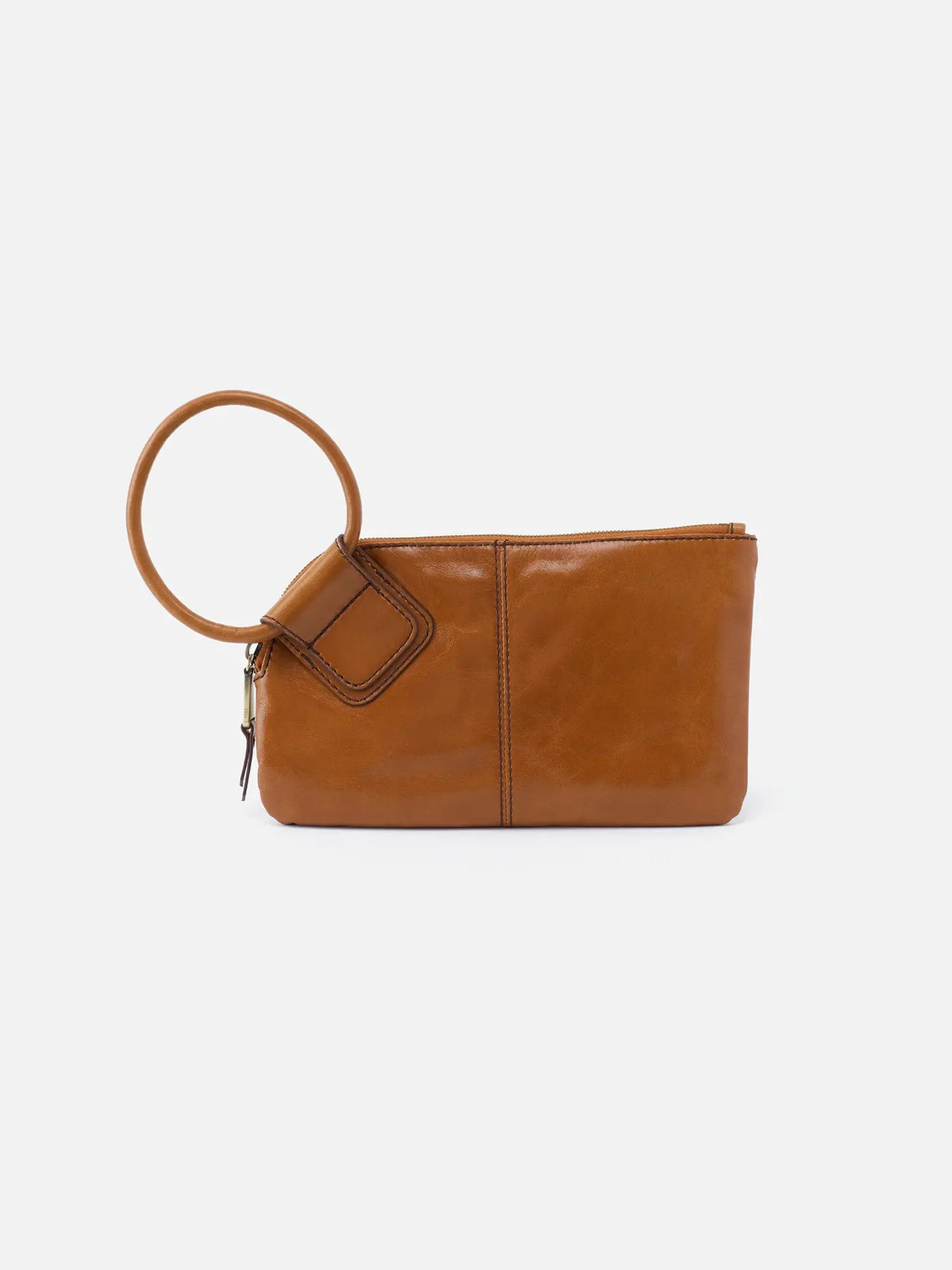 HOBO Sable Polished Leather Wristlet in Truffle