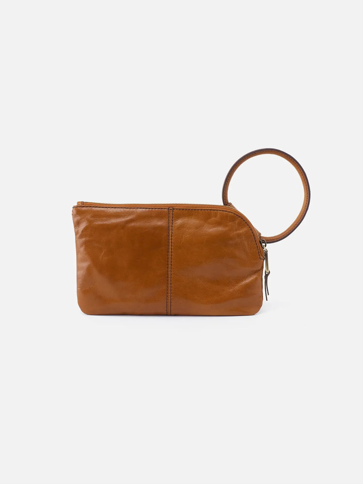 HOBO Sable Polished Leather Wristlet in Truffle