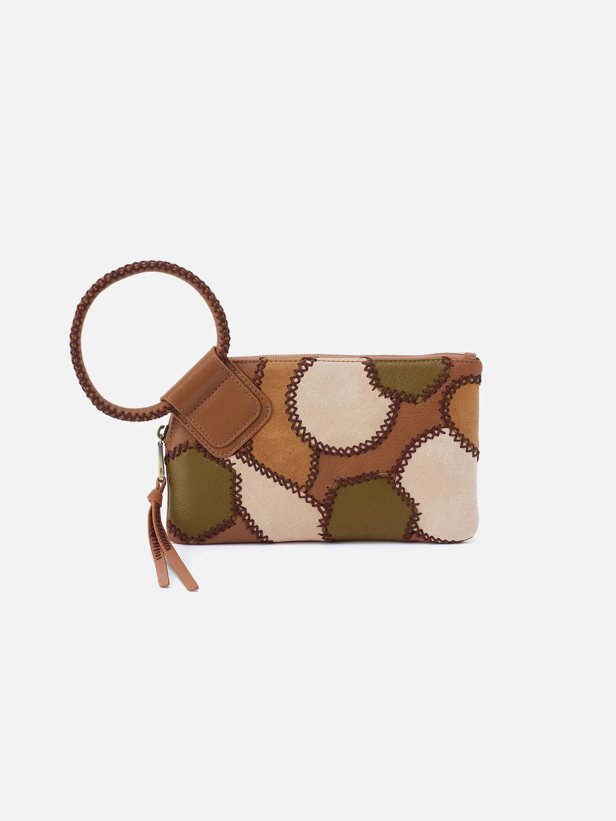 HOBO Sable Pebbled Leather Wristlet in Timber Brown