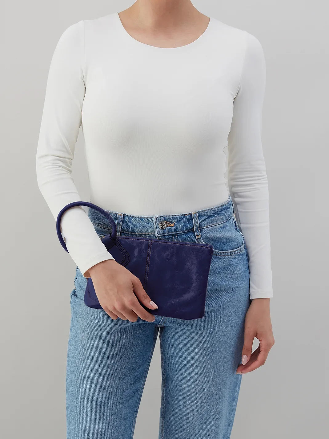 HOBO Sable Polished Leather Wristlet Winter Violet