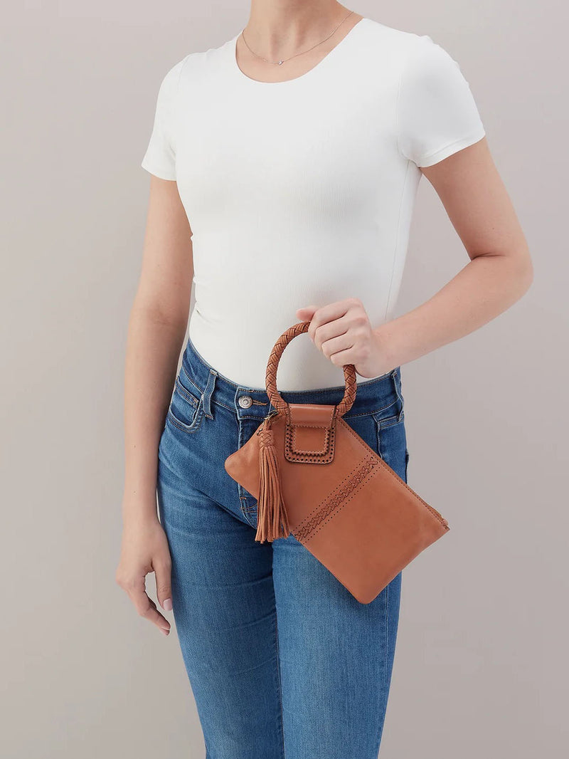 HOBO Sable Washed Leather Wristlet in Harvest Wheat