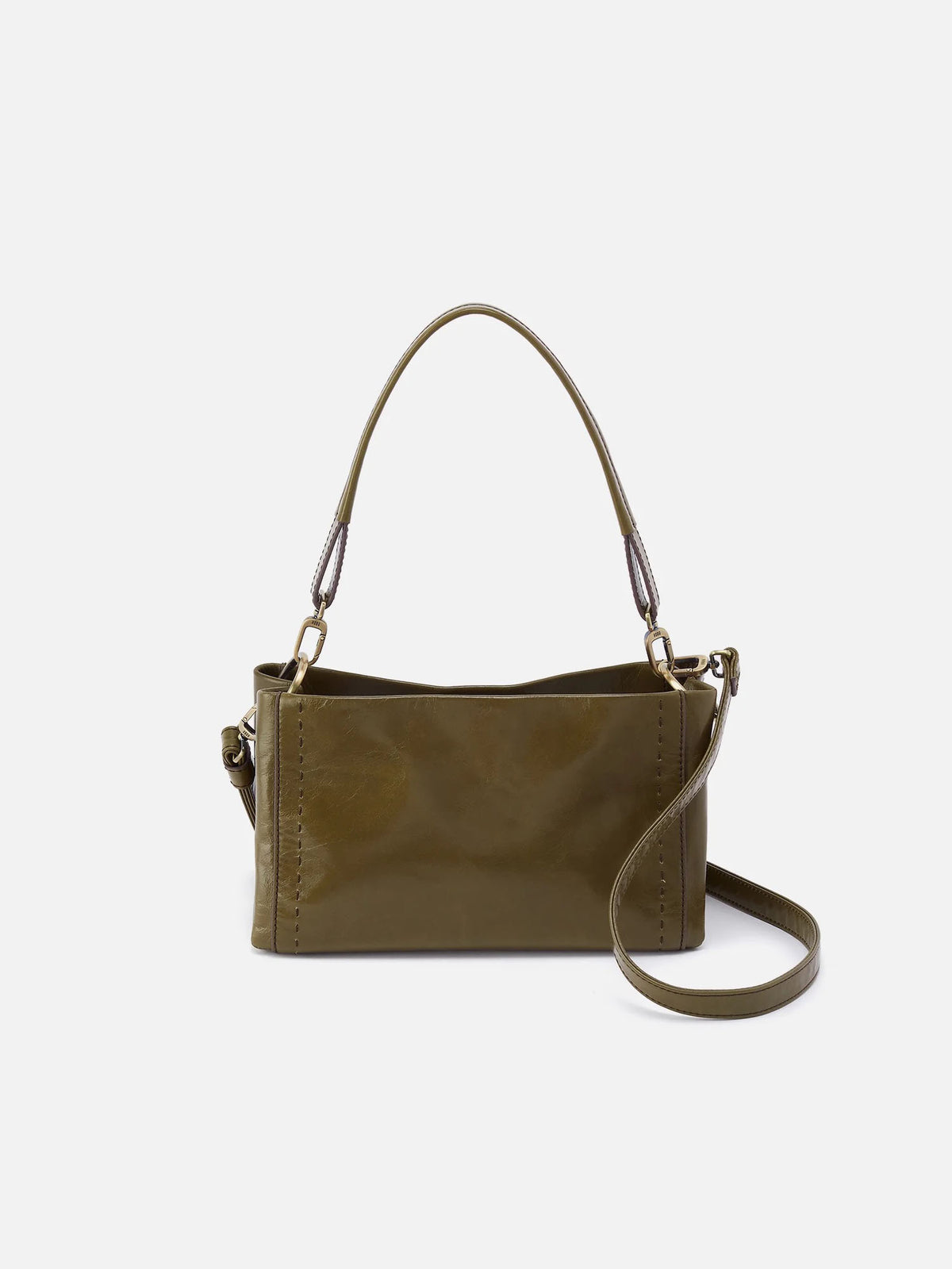 HOBO Seneca Polished Leather Shoulder Crossbody in Olive Veil