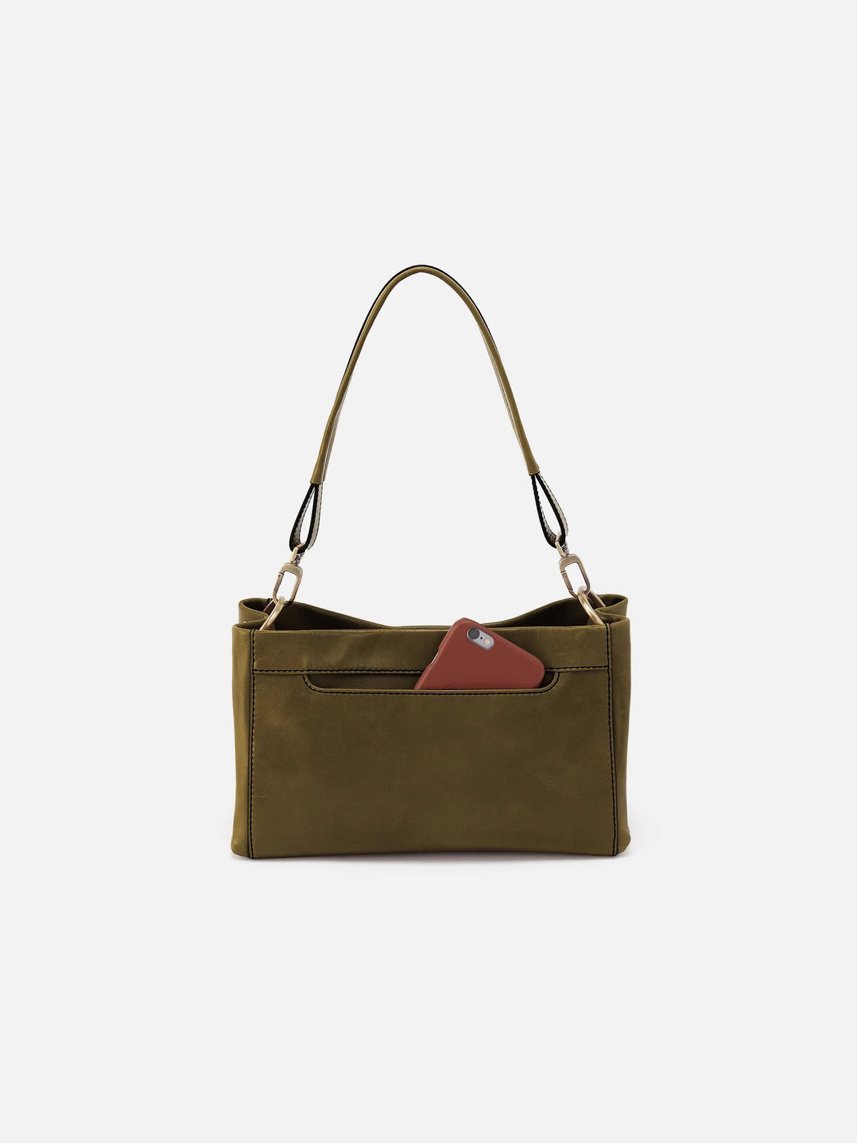 HOBO Seneca Polished Leather Shoulder Crossbody in Olive Veil