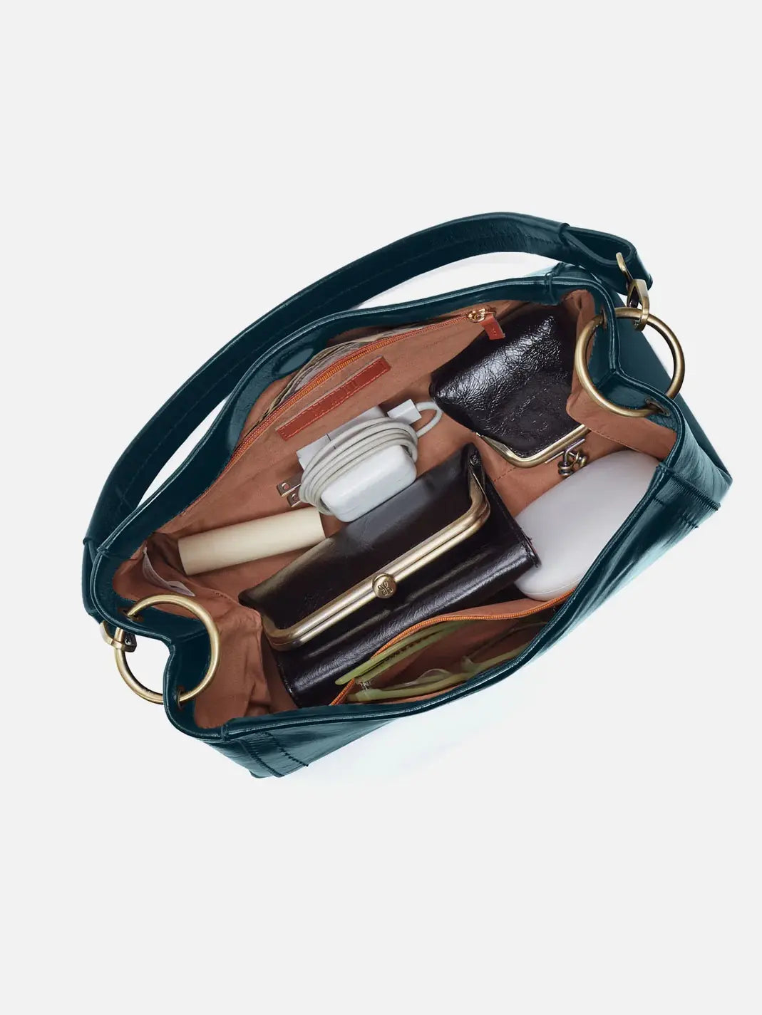 HOBO Seneca Shoulder Crossbody Polished Leather Wild Bluegrass