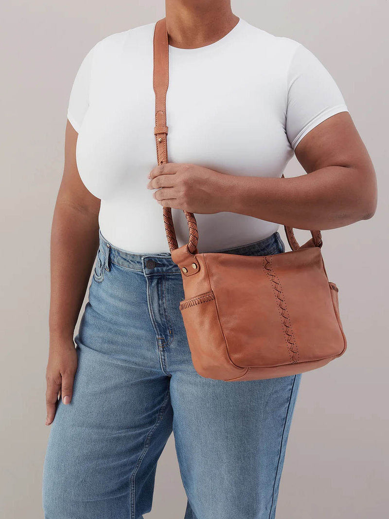 HOBO Shelia Washed Leather Crossbody in Harvest Wheat
