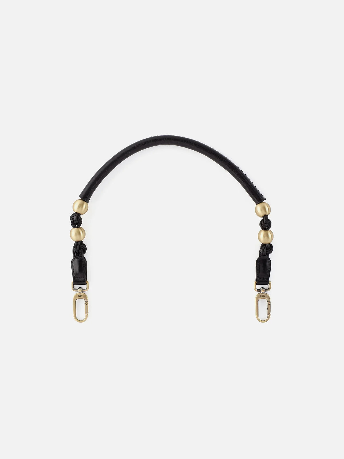 HOBO Tamborine Polished Leather Bag Strap Black