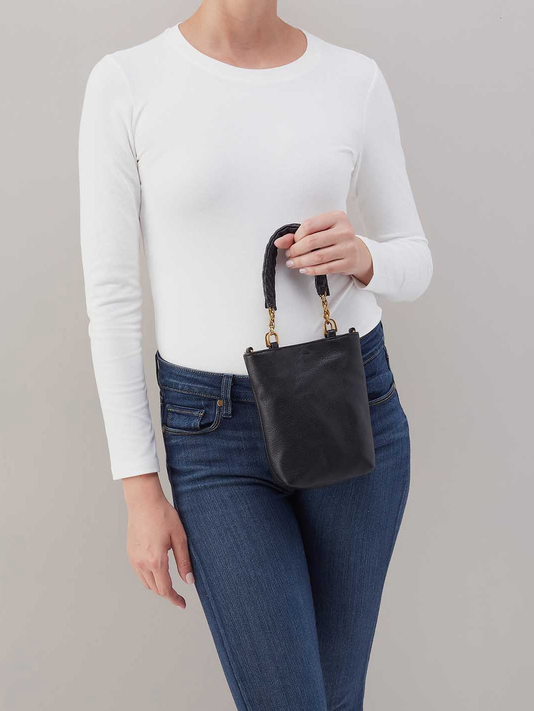 HOBO Tennessee Mini Bag Black Pebbled Leather