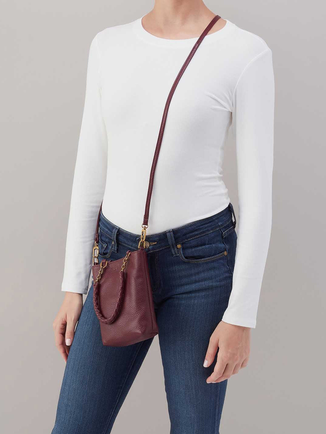 HOBO Tennessee Mini Bag Mulberry Glaze Pebbled Leather