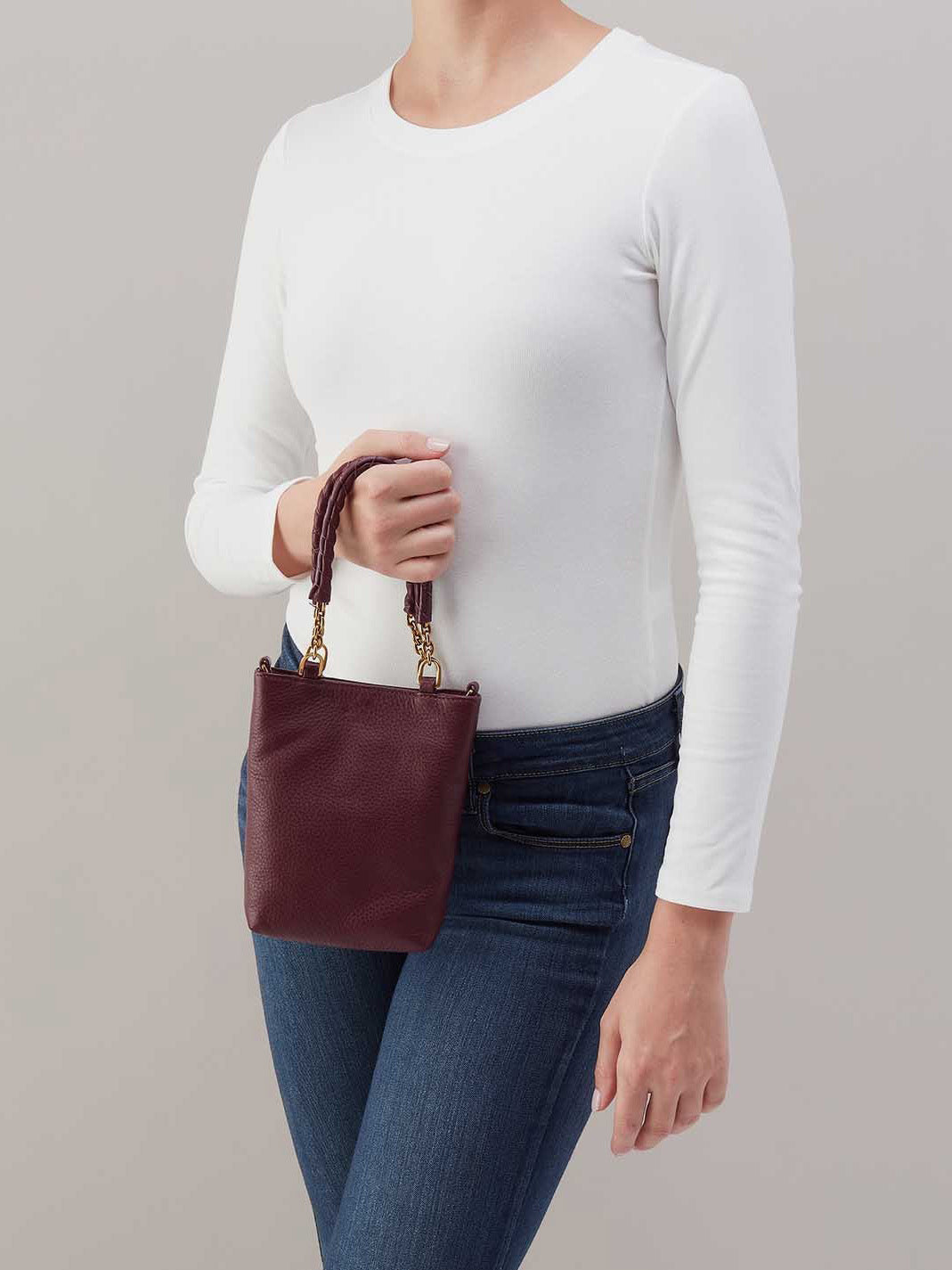 HOBO Tennessee Mini Bag Mulberry Glaze Pebbled Leather