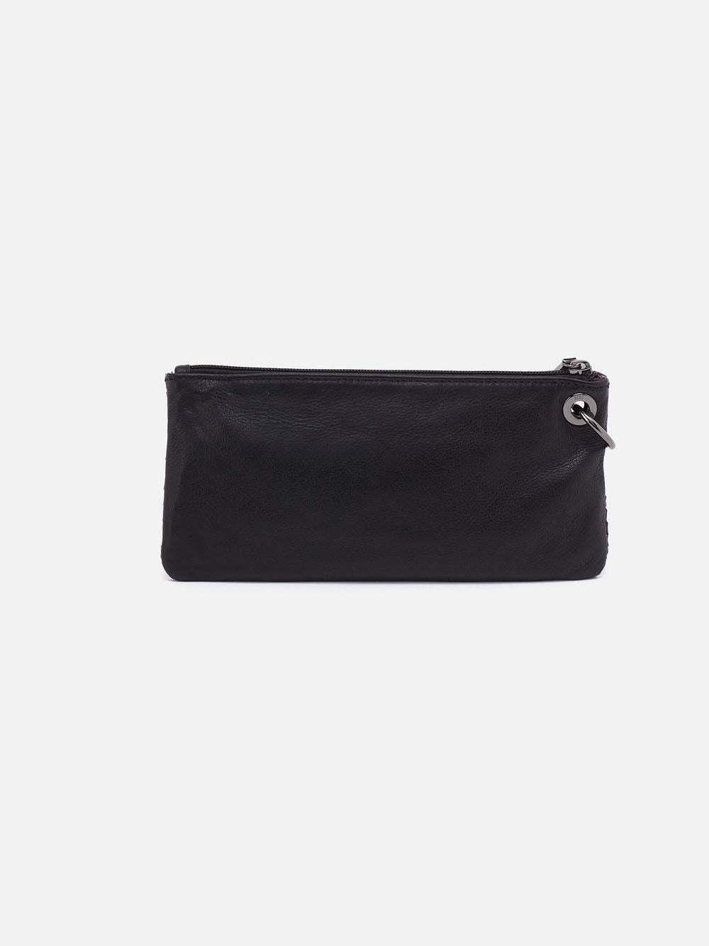 HOBO Vida Woven Leather Wristlet Black Metallic