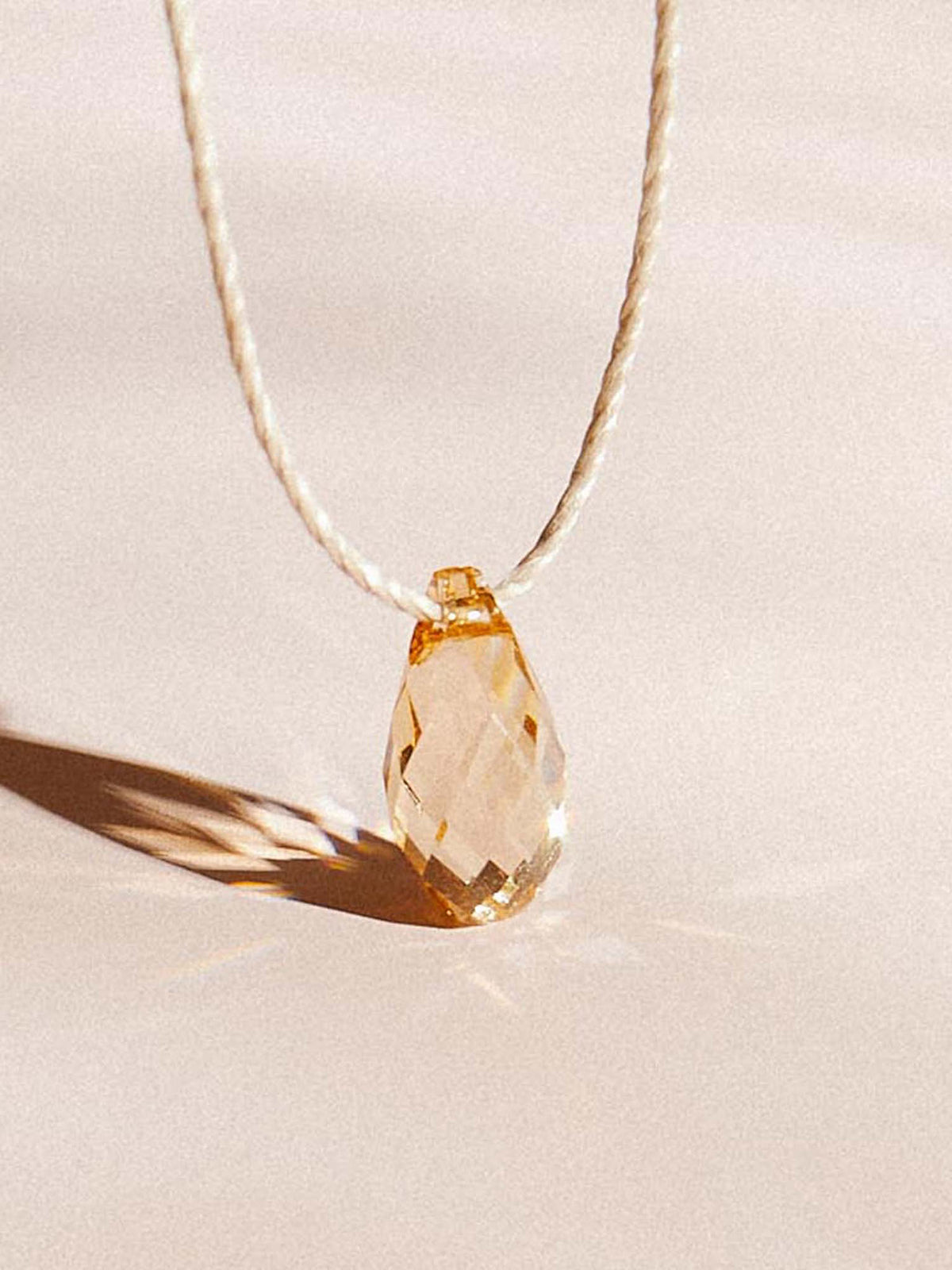 &Livy HyeVibe collection light prism crystal slide necklace with gold shade stone in 14k gold fill