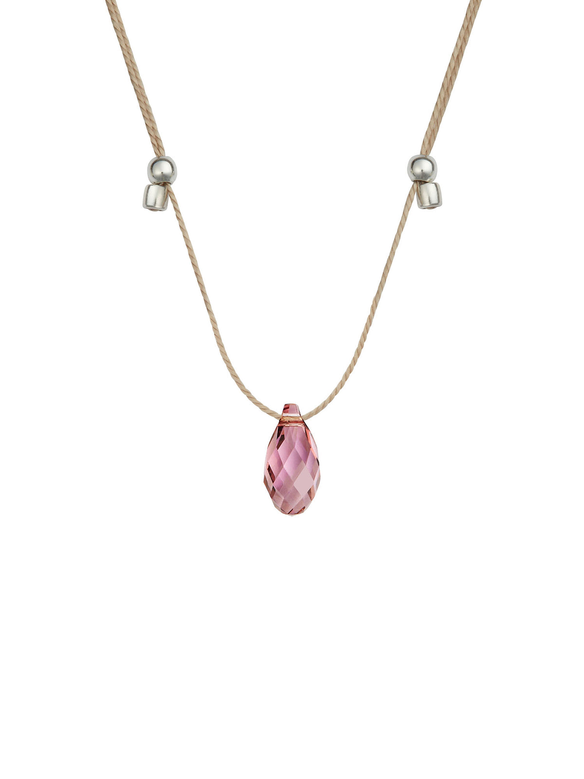 &Livy HyeVibe collection light prism crystal slide necklace with iris stone in sterling silver