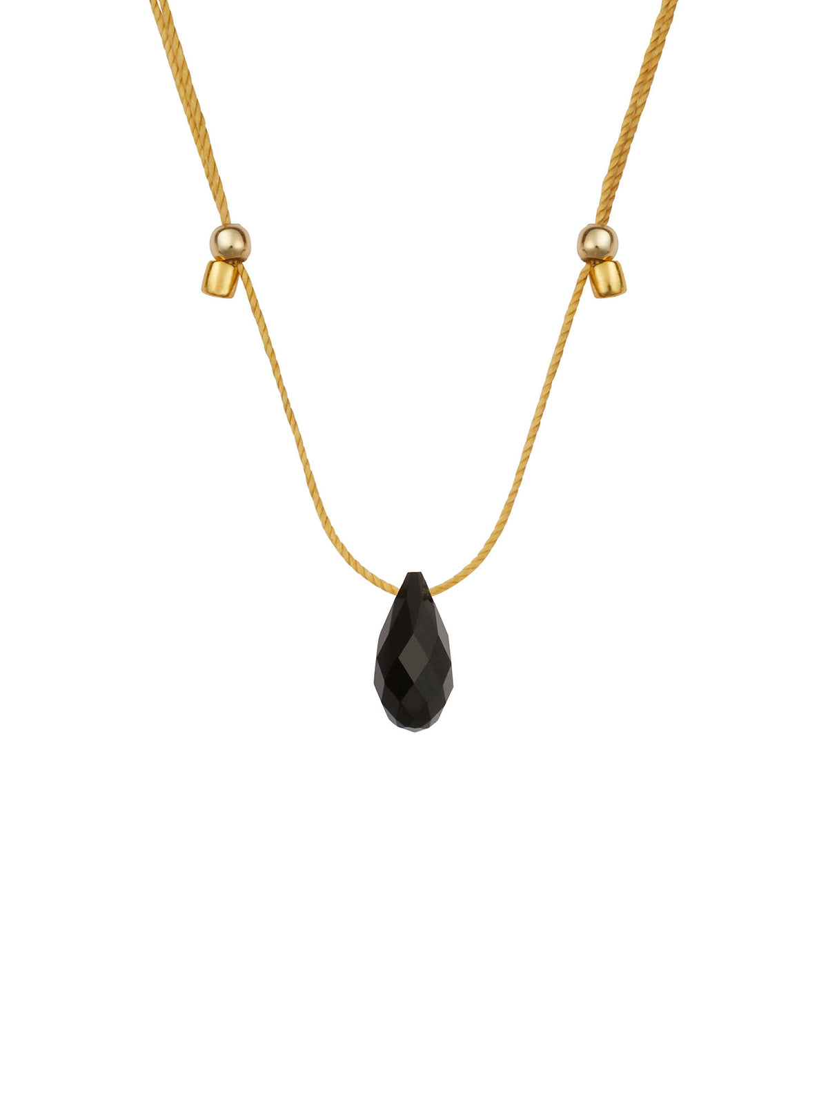 &Livy HyeVibe collection light prism crystal slide necklace with jet stone in 14k gold fill