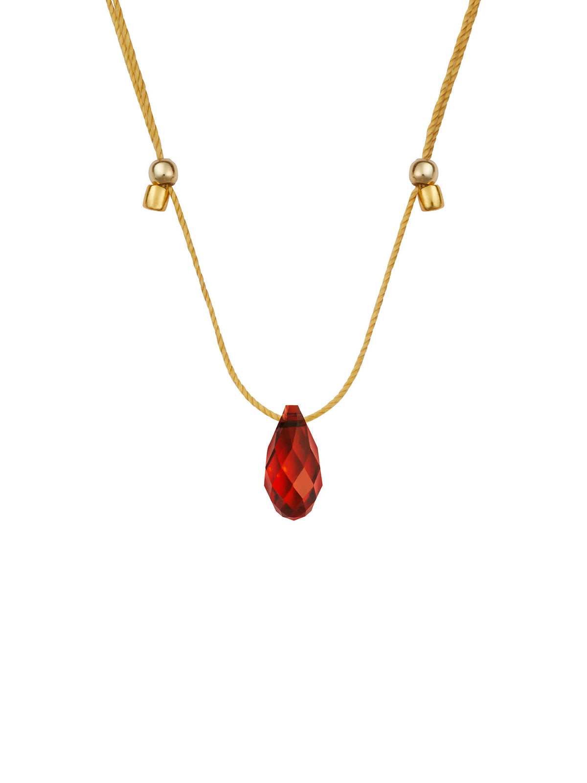 &Livy HyeVibe collection light prism crystal slide necklace with smoked amber stone in 14k gold fill