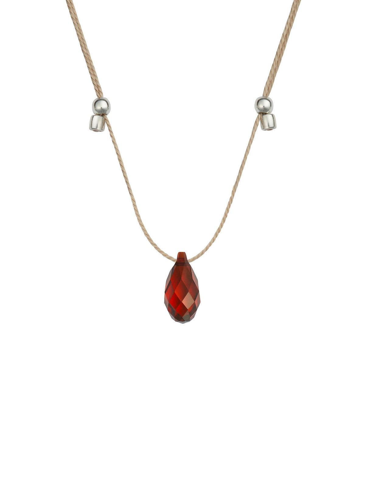 &Livy HyeVibe collection light prism crystal slide necklace with smoked amber stone in sterling silver