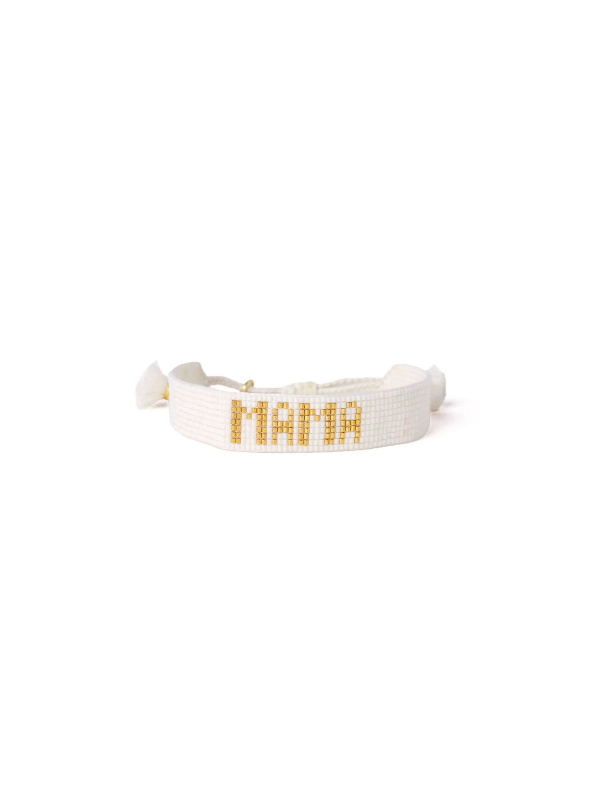 Gabby Mama Adjustable Beaded Bracelet ivory