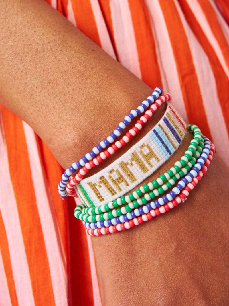 Gabby Mama Adjustable Beaded Bracelet rainbow