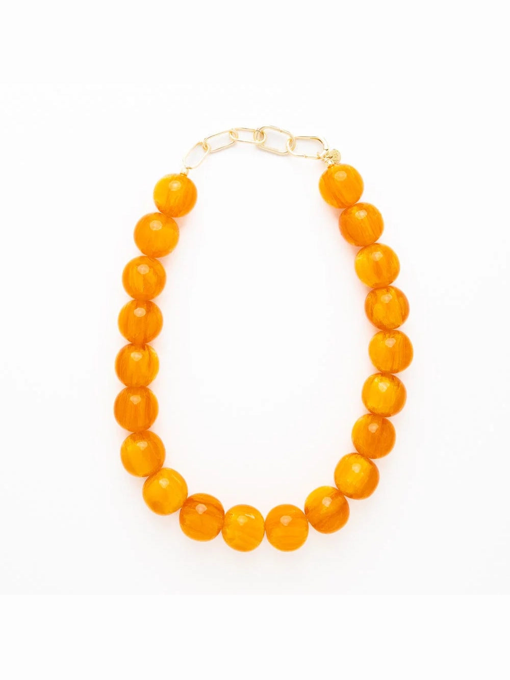 Ink & Alloy Iris Large Resin Bead Necklace Amber
