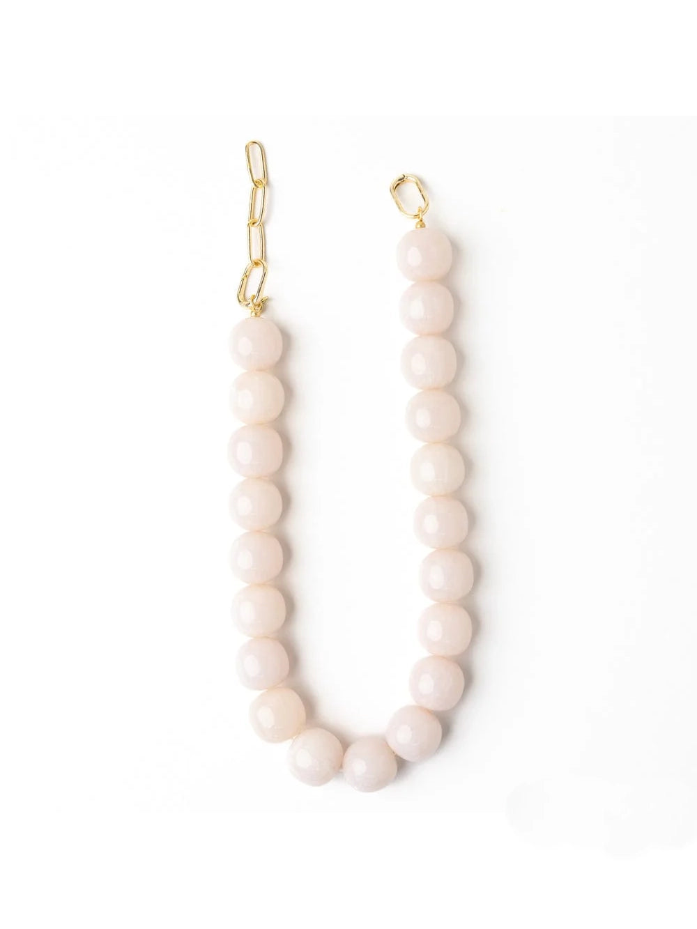 Ink & Alloy Iris Large Resin Bead Necklace Milky White