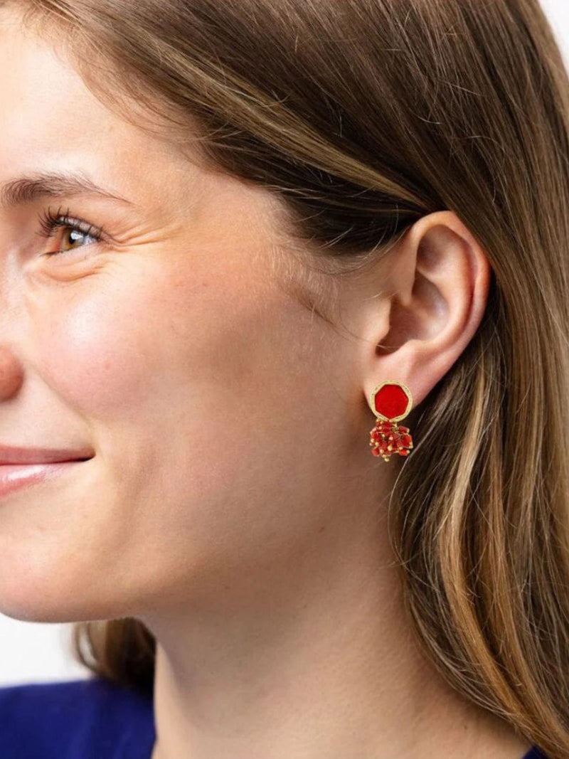 ink + alloy Kimberly Enamel Red Earrings 