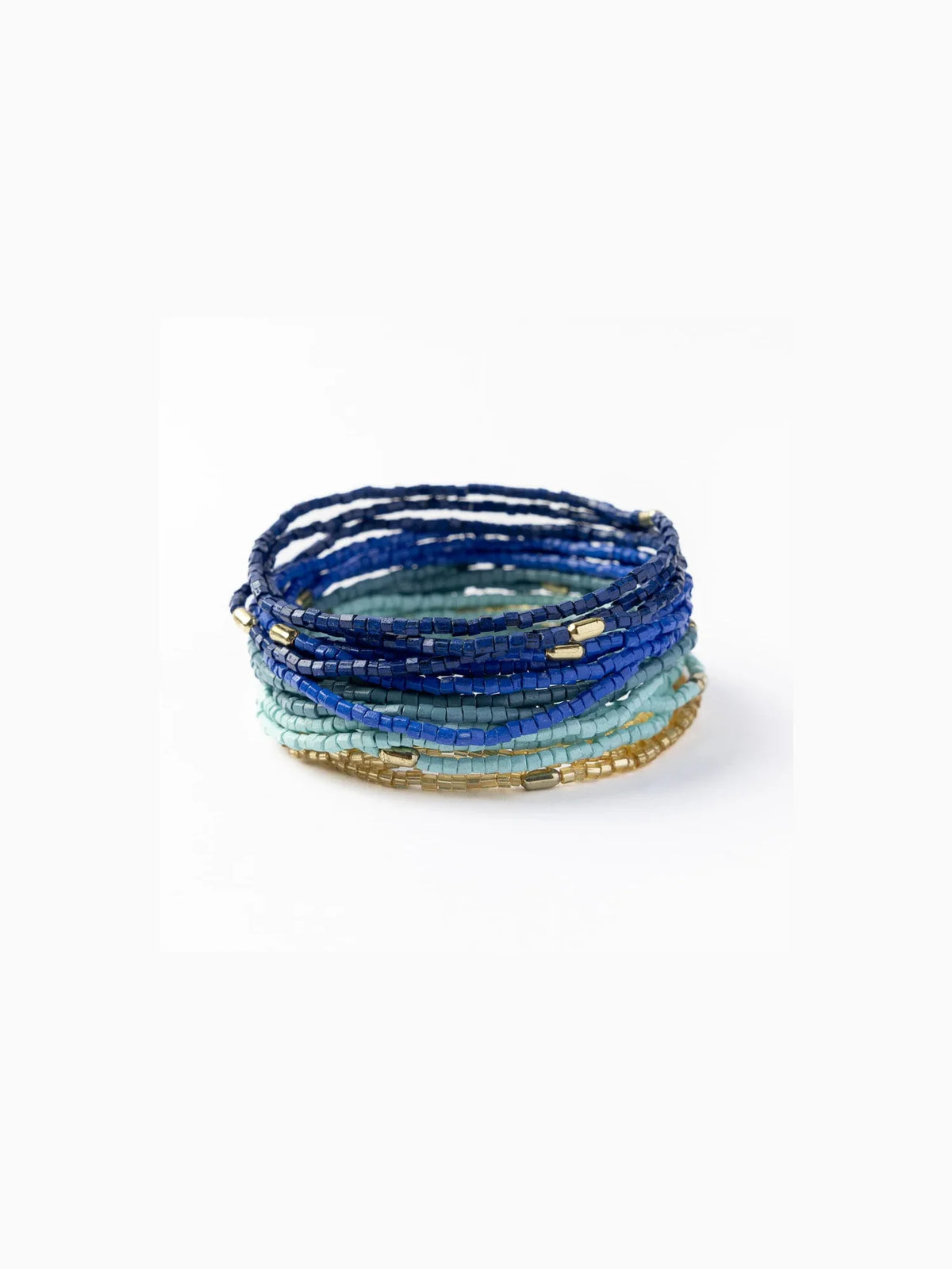 Ink & Alloy Chelsea 18-Strand Luxe Beaded Bracelet Set Blue